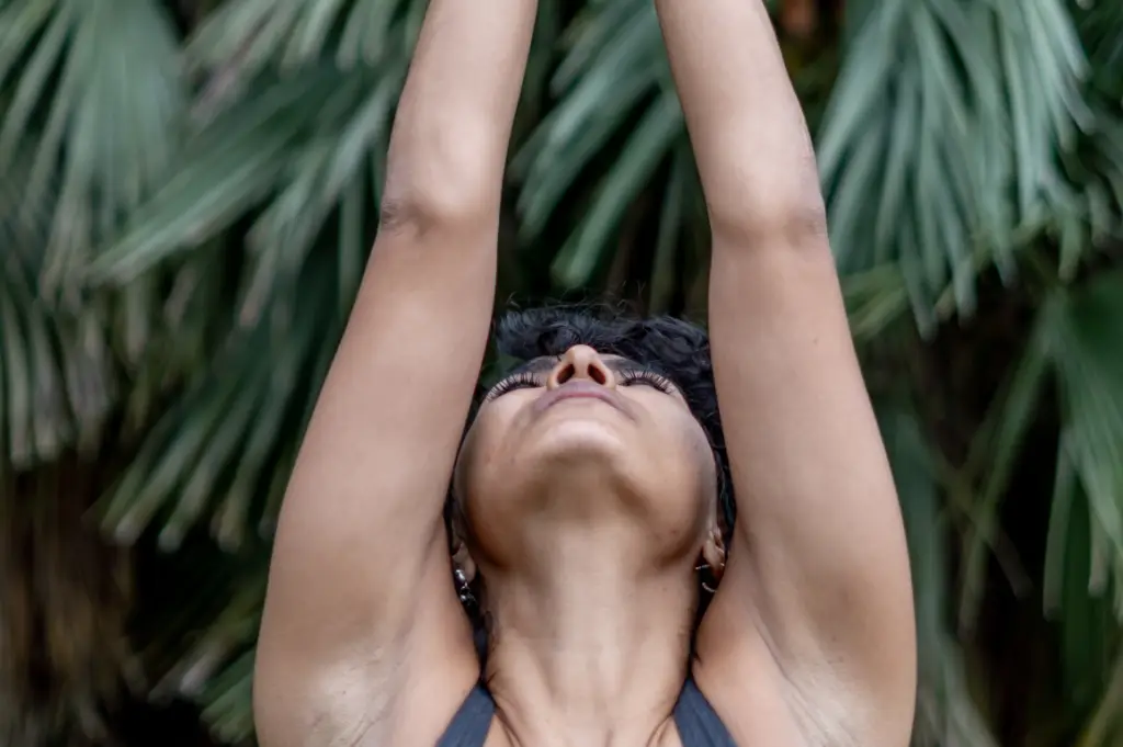 Person practising yoga outdoors