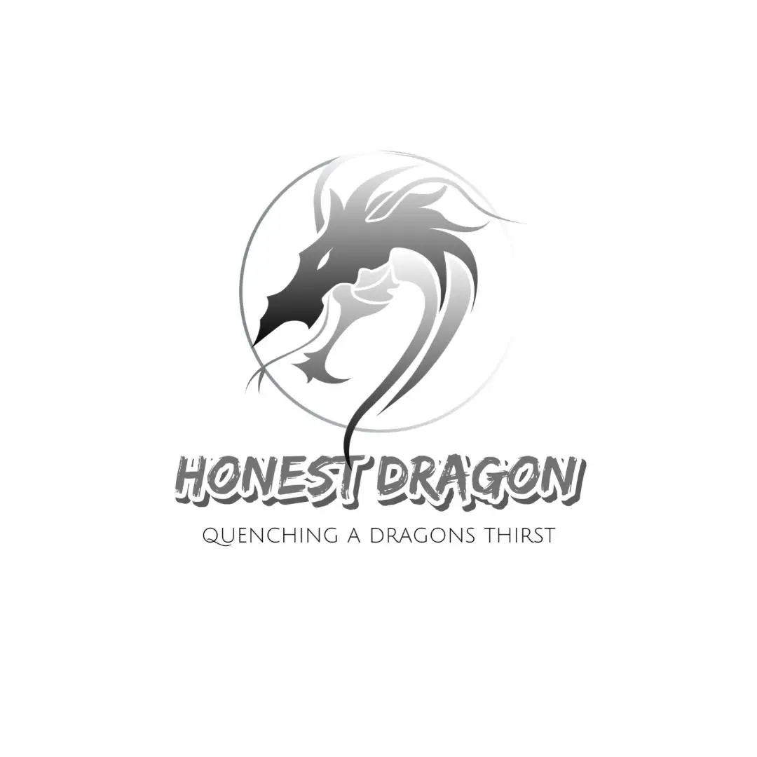 Honest Dragon logo, dragon silhouette design.